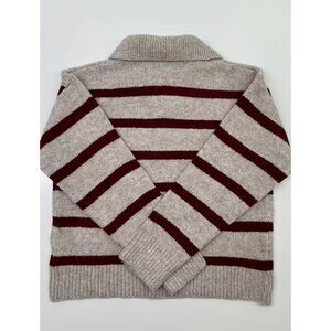 Chic Striped Lapel Sweater – Cozy & Flattering Fit